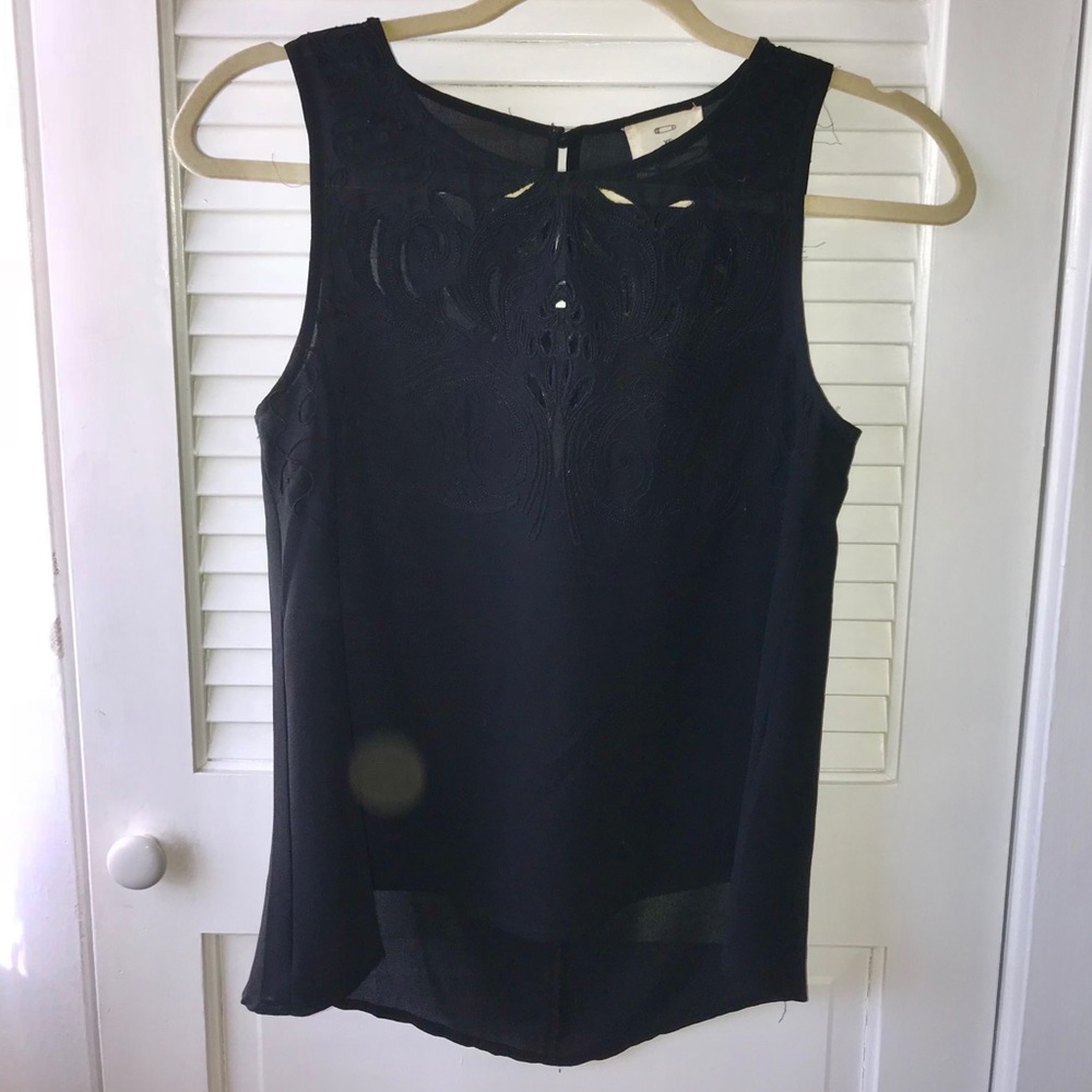 Black tank with lace detail
